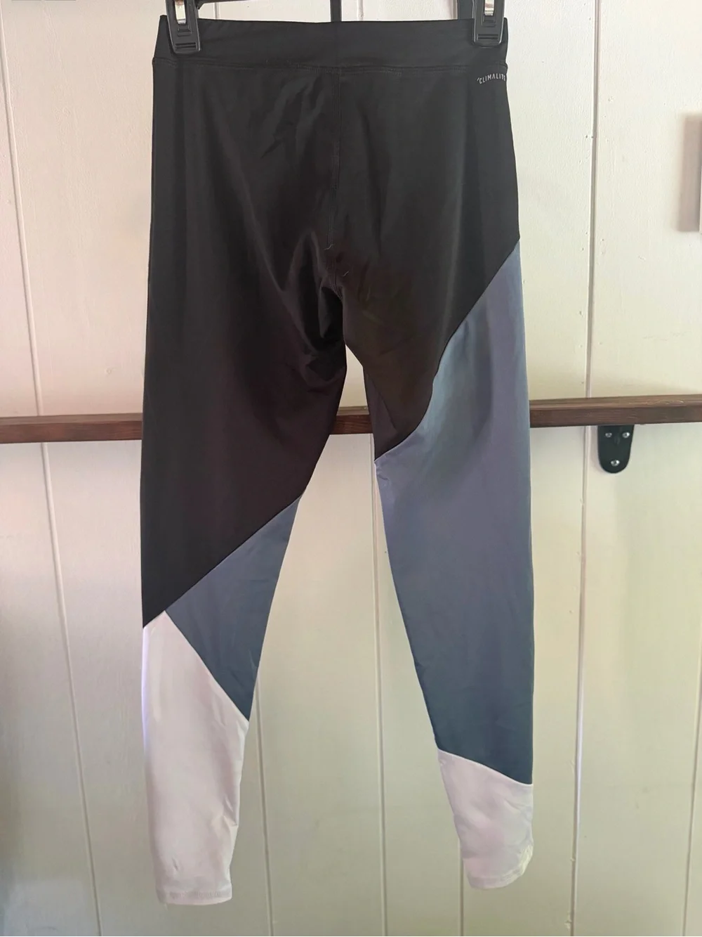 adidas Black, Gray & White Colorblock Leggings - girls/juniors size L (14)